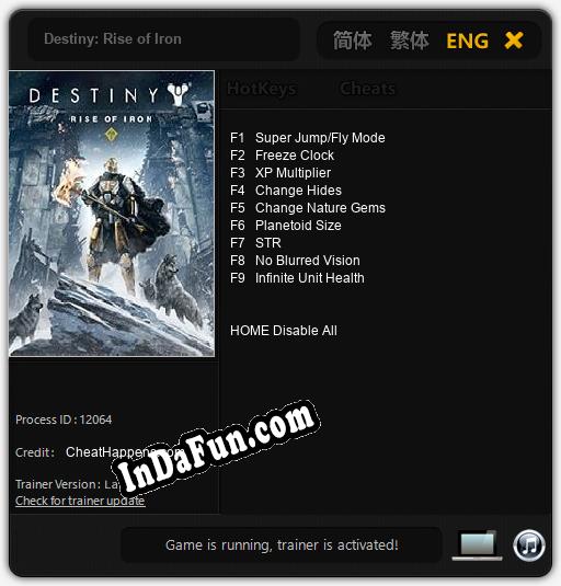 Destiny: Rise of Iron: TRAINER AND CHEATS (V1.0.7)