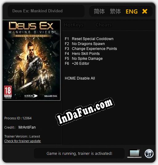 Deus Ex: Mankind Divided: Trainer +6 [v1.9]