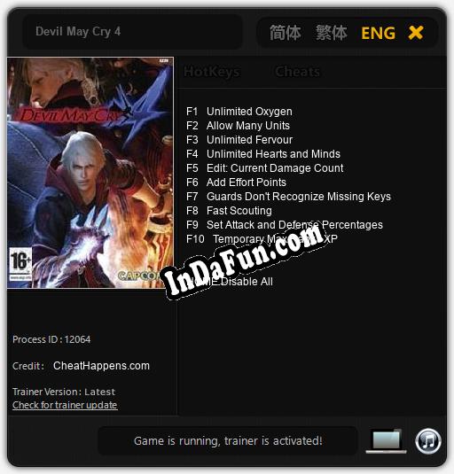 Devil May Cry 4: Cheats, Trainer +10 [CheatHappens.com]