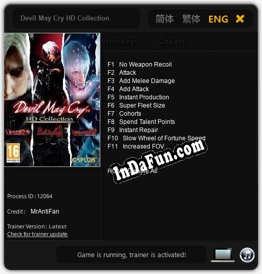 Devil May Cry HD Collection: TRAINER AND CHEATS (V1.0.77)