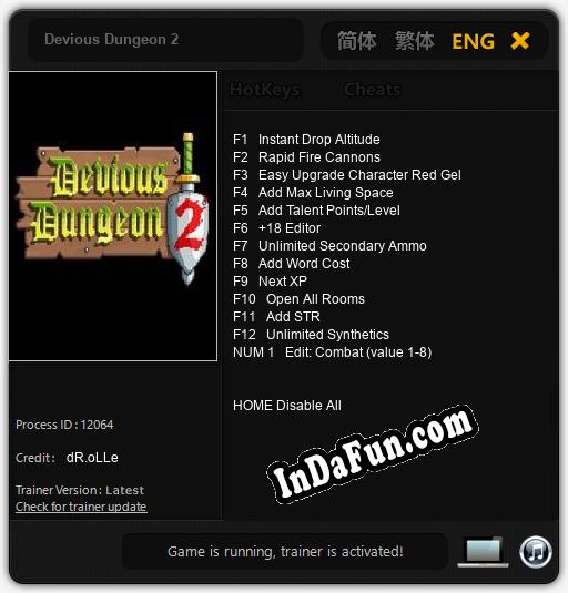 Trainer for Devious Dungeon 2 [v1.0.7]