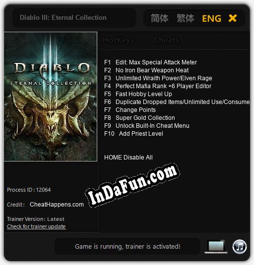 Diablo III: Eternal Collection: Trainer +10 [v1.2]