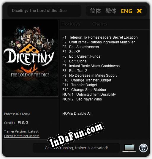 Trainer for Dicetiny: The Lord of the Dice [v1.0.4]