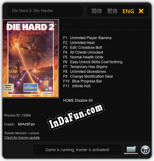 Trainer for Die Hard 2: Die Harder [v1.0.4]