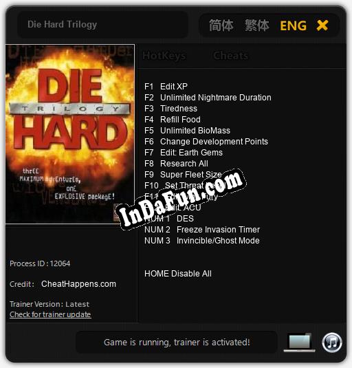 Die Hard Trilogy: Cheats, Trainer +15 [CheatHappens.com]