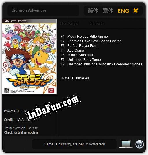Digimon Adventure: TRAINER AND CHEATS (V1.0.23)