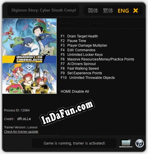Trainer for Digimon Story: Cyber Sleuth Complete Edition [v1.0.1]