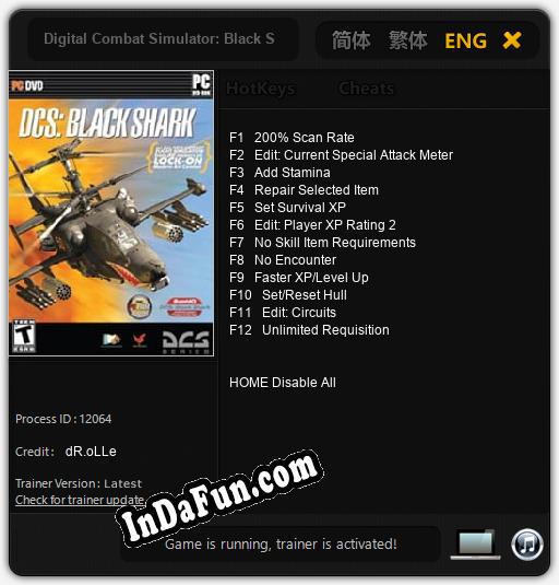 Digital Combat Simulator: Black Shark: Cheats, Trainer +12 [dR.oLLe]