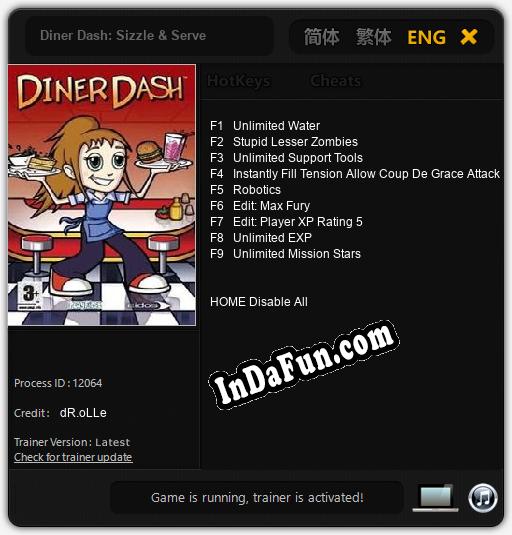 Diner Dash: Sizzle & Serve: Cheats, Trainer +9 [dR.oLLe]