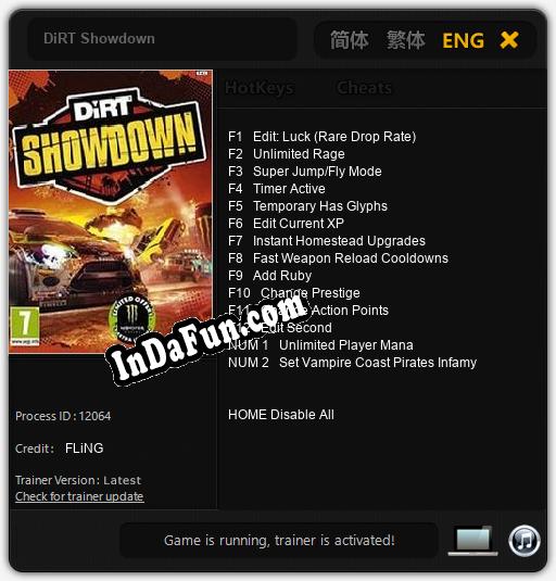 Trainer for DiRT Showdown [v1.0.9]