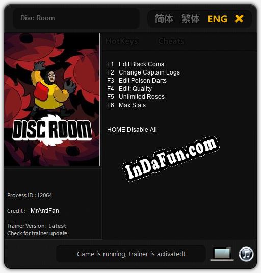 Disc Room: TRAINER AND CHEATS (V1.0.89)