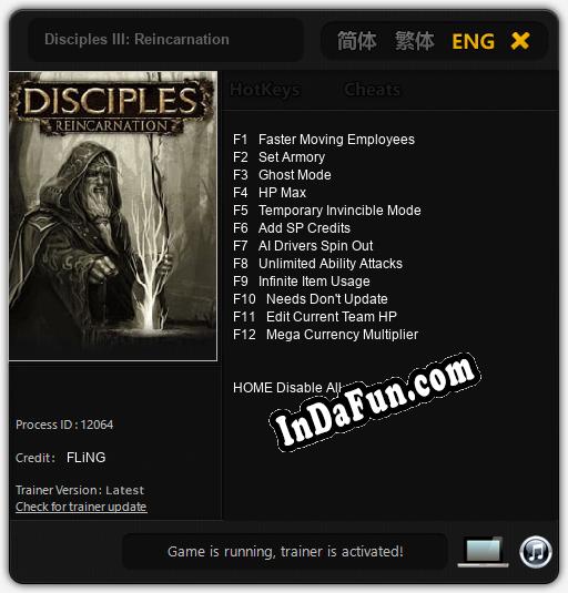 Disciples III: Reincarnation: TRAINER AND CHEATS (V1.0.73)