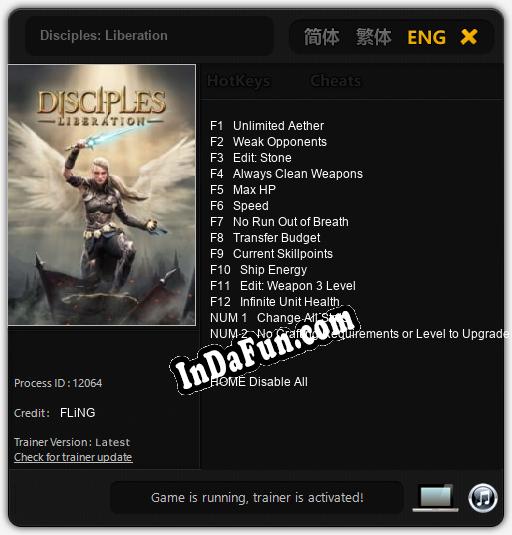 Trainer for Disciples: Liberation [v1.0.8]