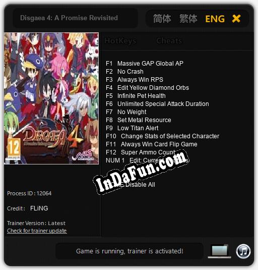 Trainer for Disgaea 4: A Promise Revisited [v1.0.7]