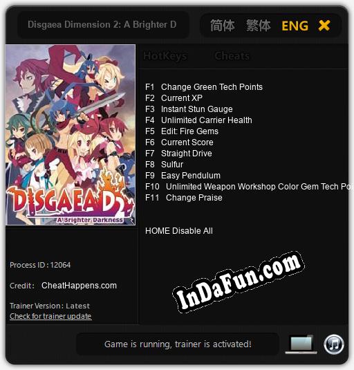 Trainer for Disgaea Dimension 2: A Brighter Darkness [v1.0.6]