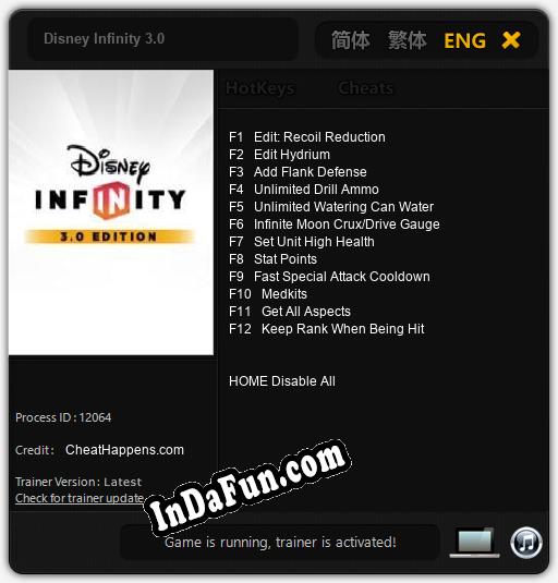 Trainer for Disney Infinity 3.0 [v1.0.7]