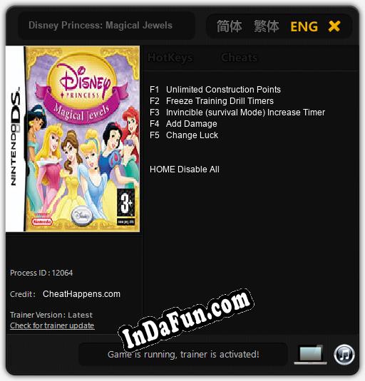 Disney Princess: Magical Jewels: TRAINER AND CHEATS (V1.0.91)