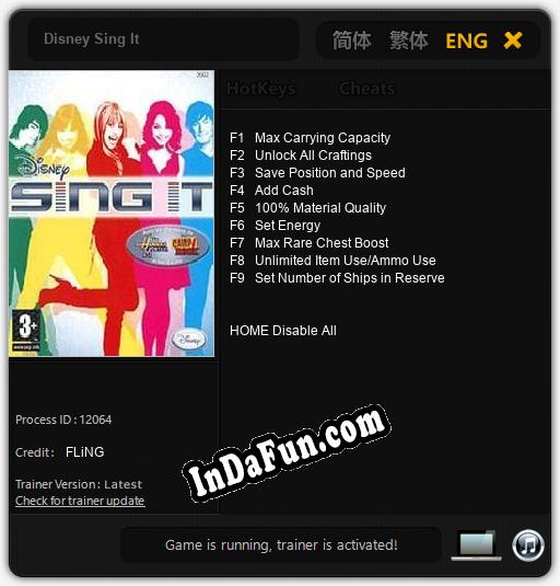 Trainer for Disney Sing It [v1.0.6]