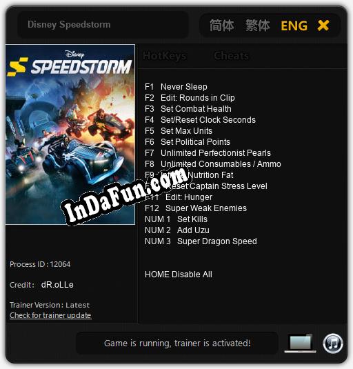 Disney Speedstorm: TRAINER AND CHEATS (V1.0.27)
