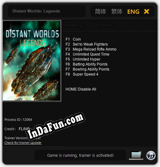 Distant Worlds: Legends: Trainer +8 [v1.9]