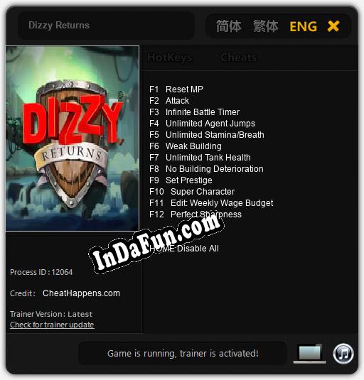 Dizzy Returns: TRAINER AND CHEATS (V1.0.83)