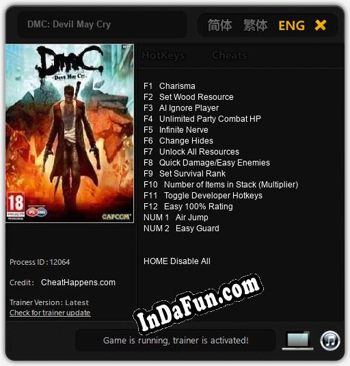 DMC: Devil May Cry: TRAINER AND CHEATS (V1.0.59)