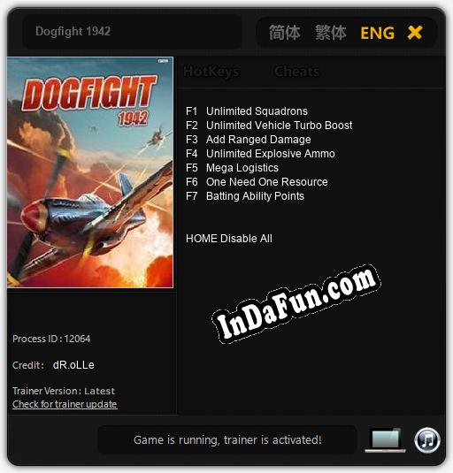 Trainer for Dogfight 1942 [v1.0.1]