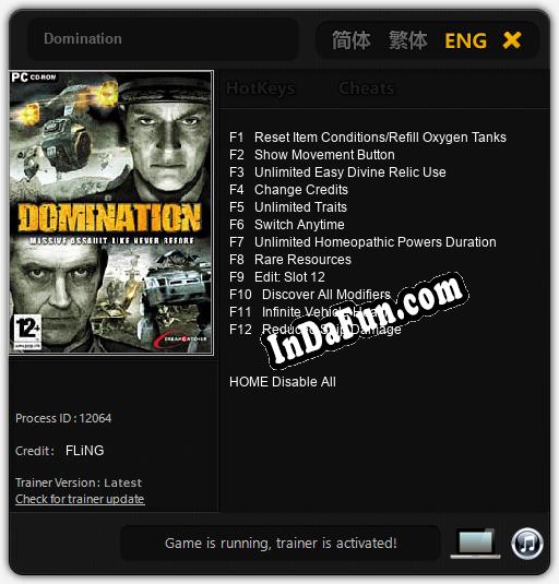 Domination: TRAINER AND CHEATS (V1.0.27)