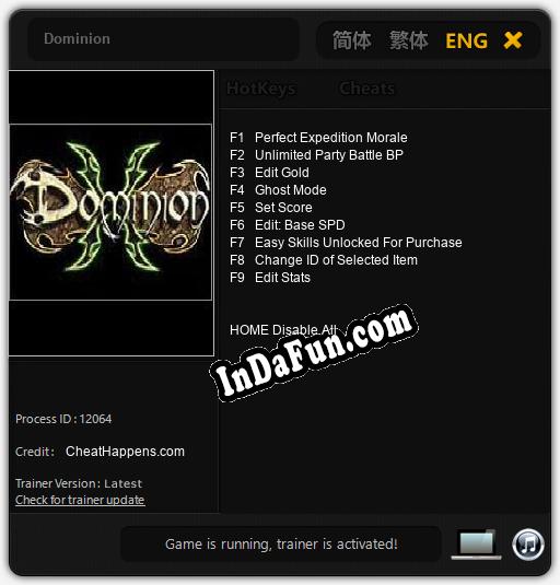 Dominion: Trainer +9 [v1.6]
