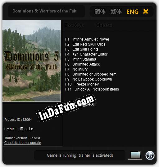 Dominions 5: Warriors of the Faith: TRAINER AND CHEATS (V1.0.4)