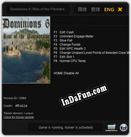 Dominions 6: Rise of the Pantokrator: Trainer +8 [v1.6]