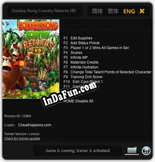 Donkey Kong Country Returns HD: Cheats, Trainer +11 [CheatHappens.com]