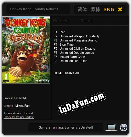 Donkey Kong Country Returns: Cheats, Trainer +8 [MrAntiFan]