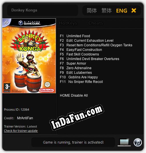 Donkey Konga: Trainer +11 [v1.9]