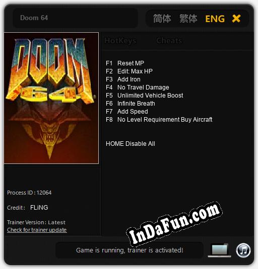 Trainer for Doom 64 [v1.0.7]