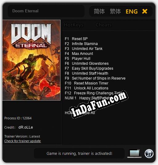 Doom Eternal: TRAINER AND CHEATS (V1.0.19)