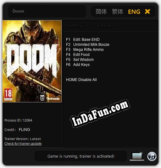 Doom: TRAINER AND CHEATS (V1.0.37)