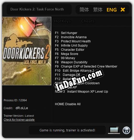 Door Kickers 2: Task Force North: Trainer +15 [v1.8]