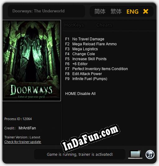 Doorways: The Underworld: TRAINER AND CHEATS (V1.0.60)