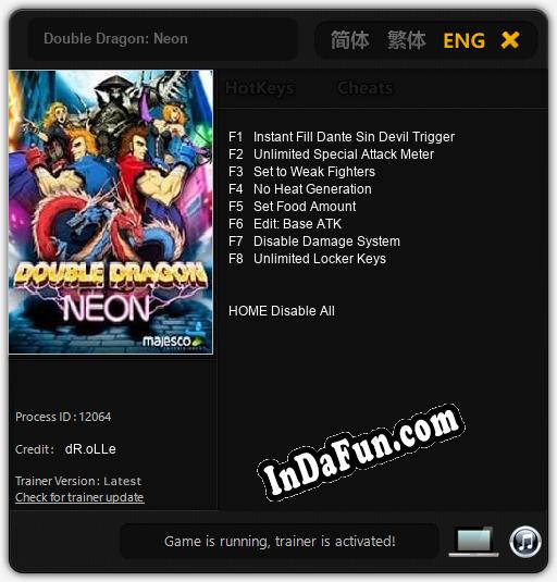 Trainer for Double Dragon: Neon [v1.0.7]