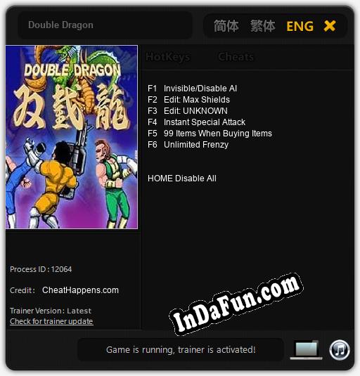 Double Dragon: TRAINER AND CHEATS (V1.0.9)