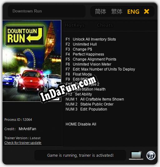 Downtown Run: Trainer +15 [v1.4]