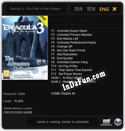 Dracula 3: The Path of the Dragon: Trainer +14 [v1.4]