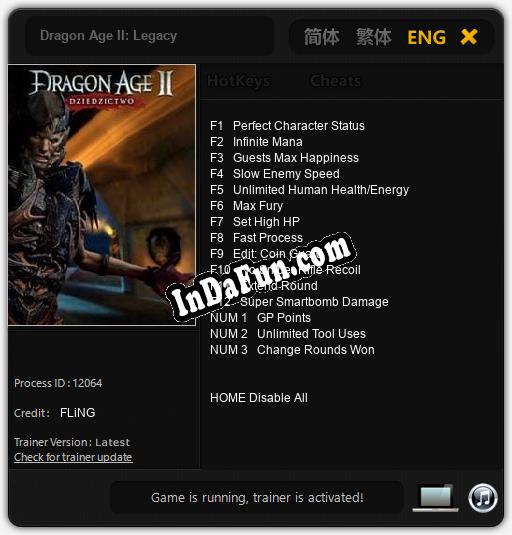 Dragon Age II: Legacy: Cheats, Trainer +15 [FLiNG]