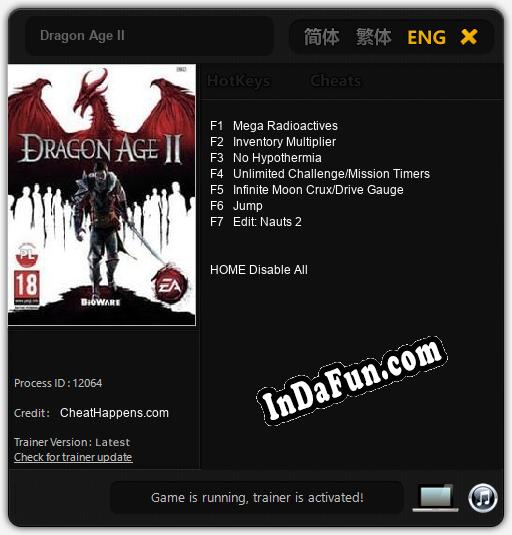 Trainer for Dragon Age II [v1.0.9]