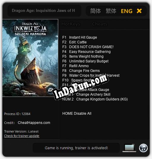 Dragon Age: Inquisition Jaws of Hakkon: Trainer +14 [v1.2]