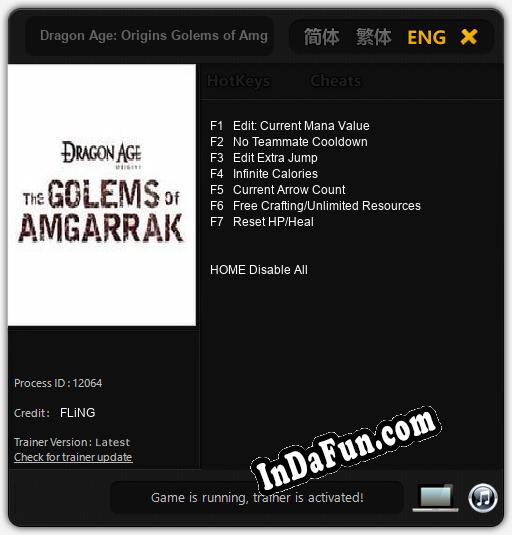 Dragon Age: Origins Golems of Amgarrak: Trainer +7 [v1.5]