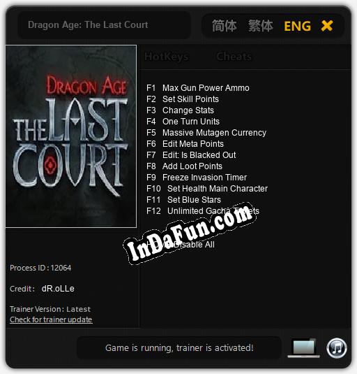 Dragon Age: The Last Court: Cheats, Trainer +12 [dR.oLLe]