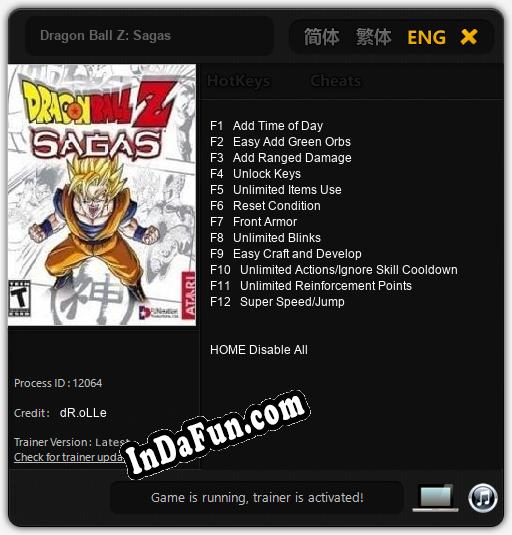 Dragon Ball Z: Sagas: Cheats, Trainer +12 [dR.oLLe]