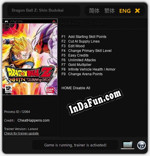 Dragon Ball Z: Shin Budokai: TRAINER AND CHEATS (V1.0.33)